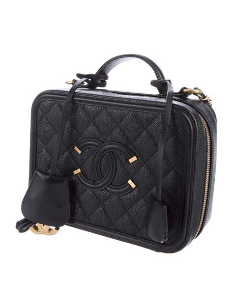 chanel filigree vanity case medium|Chanel vanity case bag small.